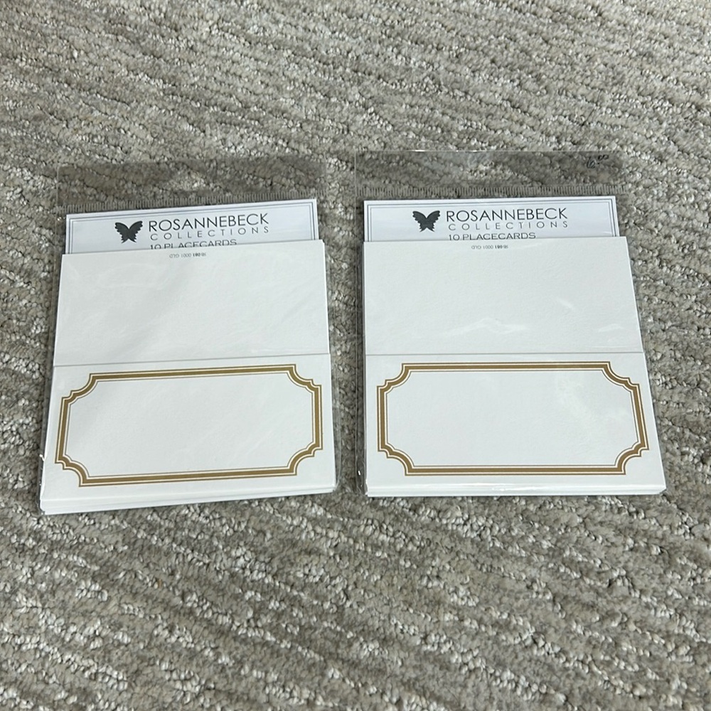 20 Place Cards Tan Light Brown & White BY  ROSANNE BECK